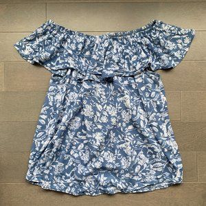 Suzy Shier Floral Off-shoulder Top